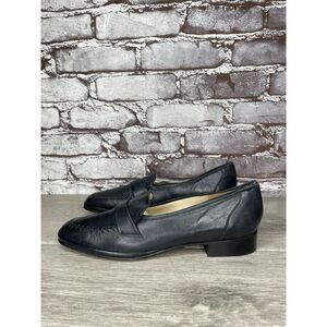 Barker Flex Fine English Shoes Navy Blue Leather Loafers Women Sz 7AA US/37.5EU
